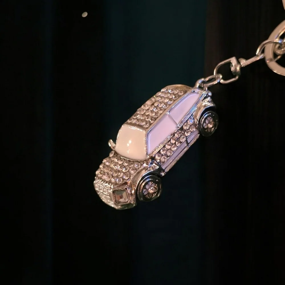 Fashion-Inspired Rhinestone Car Bag Charm / Fashion Keychain